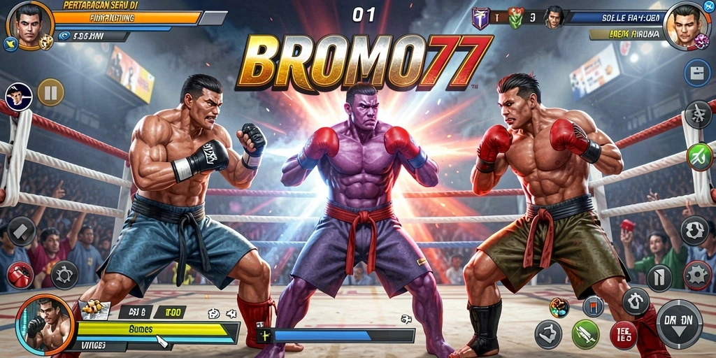 Tangkapan layar BROMO77 menampilkan aksi pertarungan yang intens dan seru.
