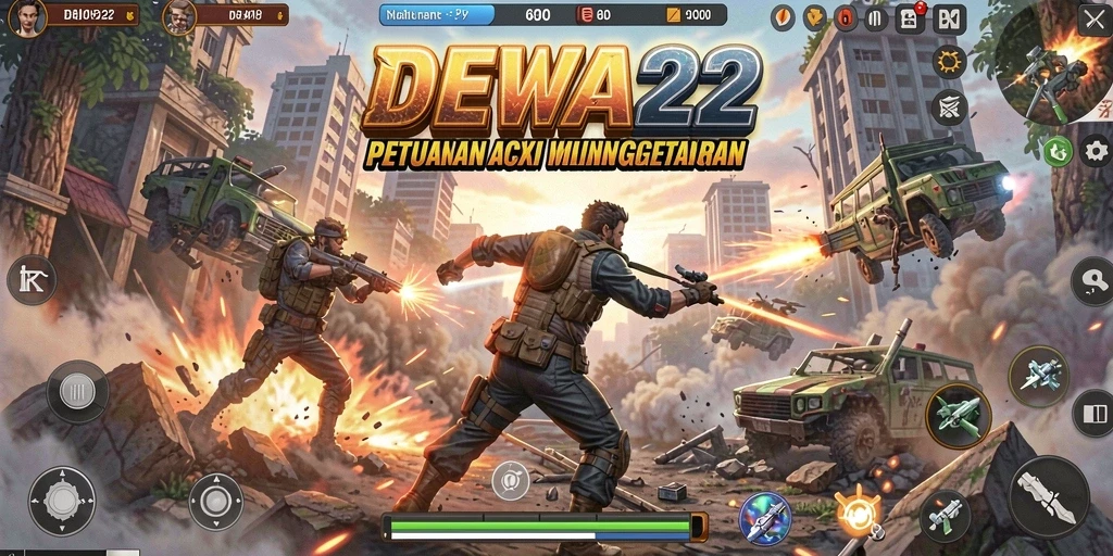 Screenshot DEWA22 menunjukkan aksi mendebarkan dalam pertempuran spektakuler.