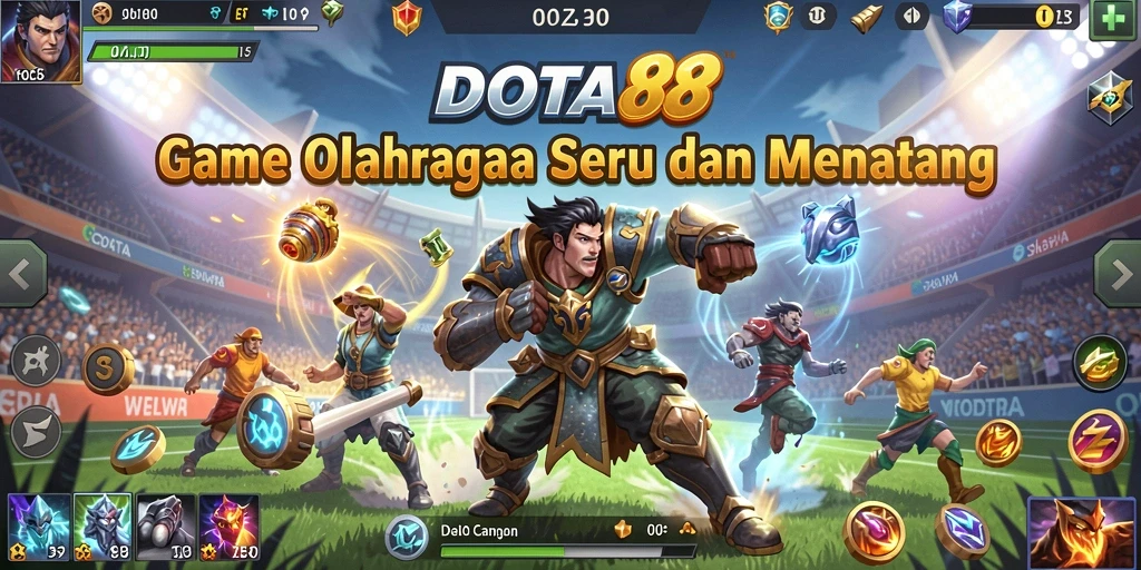 Screenshot DOTA88 menampilkan aksi seru dalam pertandingan olahraga.