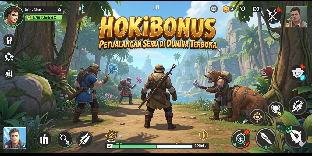 Screenshot menunjukkan pengalaman eksplorasi seru di dunia HOKIBONUS.