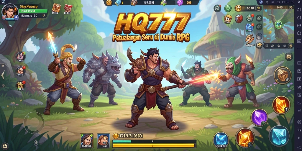 Screenshot gameplay HQ777 menampilkan petualangan seru di dunia RPG.