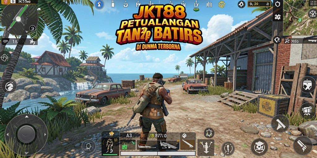 Screenshot gameplay JKT88 dengan tampilan eksplorasi dunia terbuka.