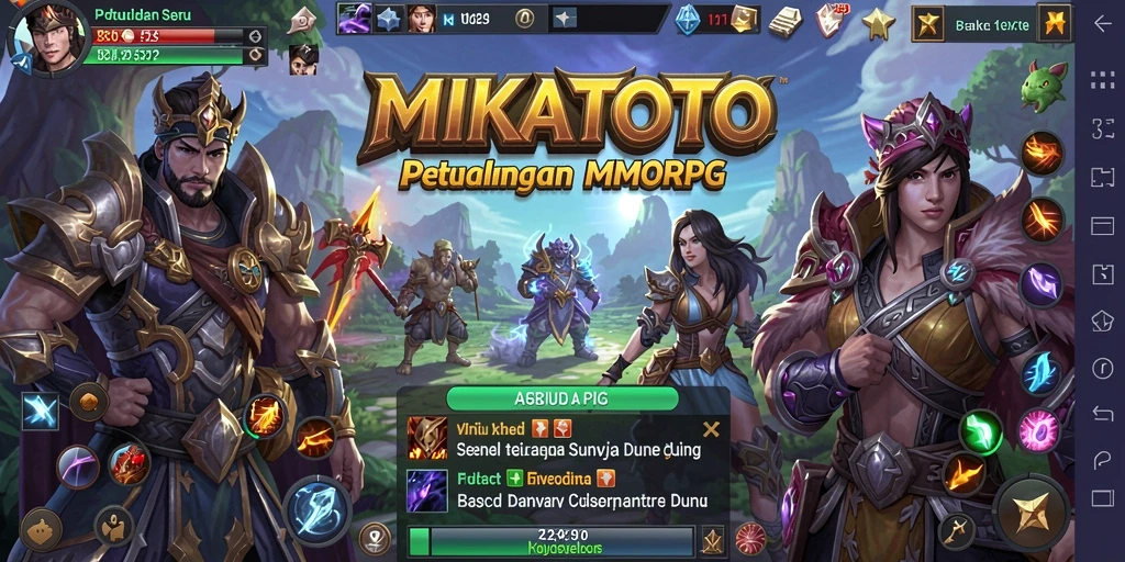 Tampilan gameplay seru dalam dunia fantasi MIKATOTO.