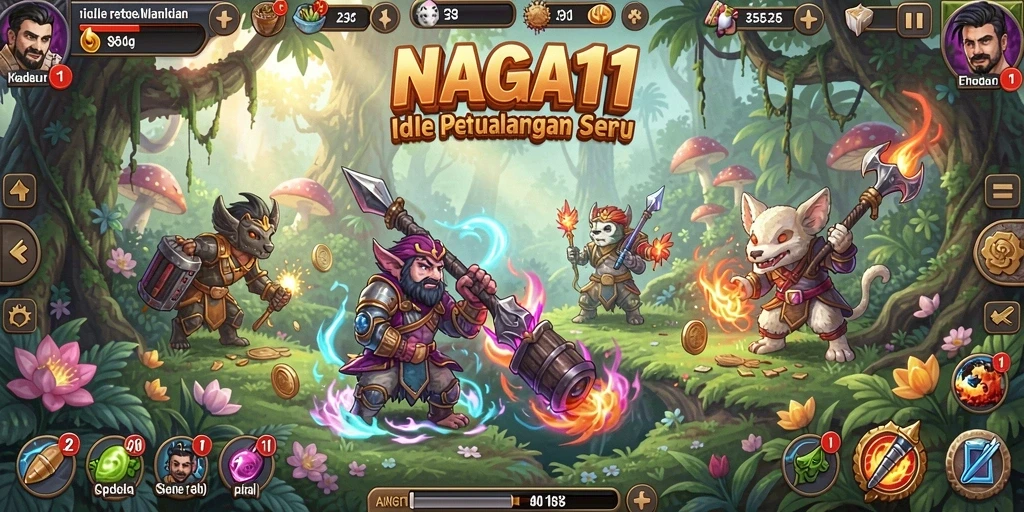 Tangkapan layar NAGA11 menampilkan aksi gameplay Idle yang menawan.