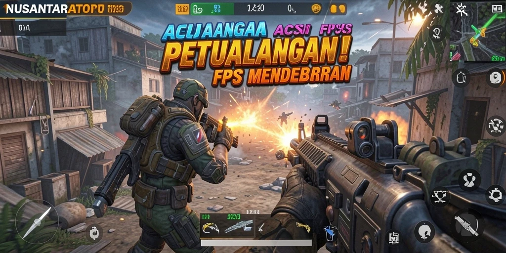 Tampilan gameplay NUSANTARATOTO dengan aksi tembak-menembak yang seru.