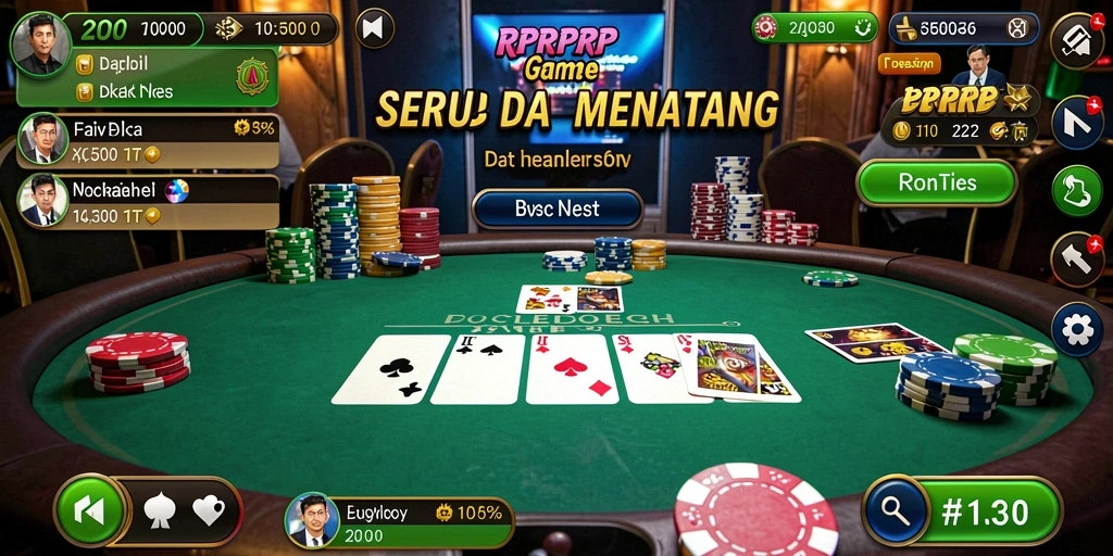 Tampilan gameplay Poker yang seru dan kompetitif di RPRPRP.