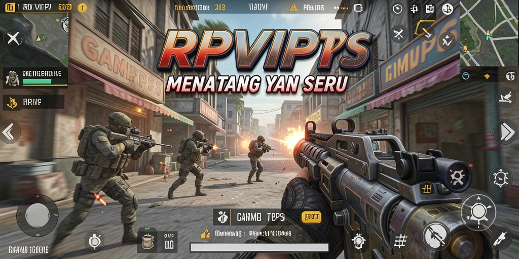 Tangkapan layar utama RPVIP1 menampilkan aksi pertempuran TPS yang mendebarkan.