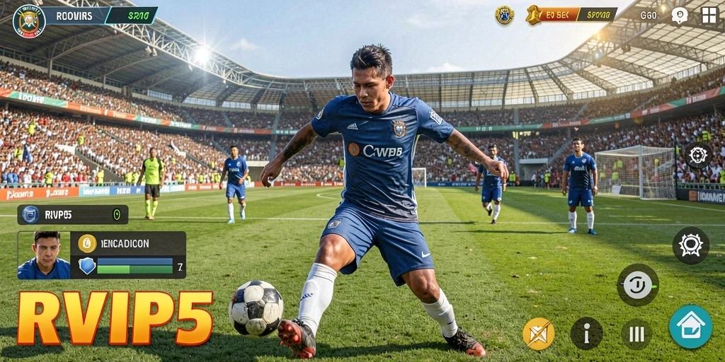Gameplay seru RVIP5 dengan aksi olahraga yang mendebarkan.