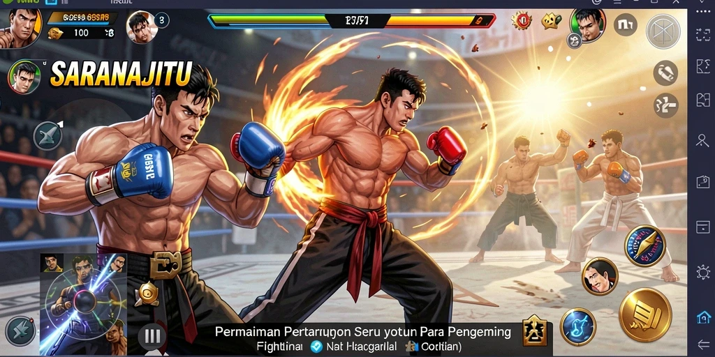 Screenshot SARANAJITU menampilkan momen pertarungan yang menegangkan.