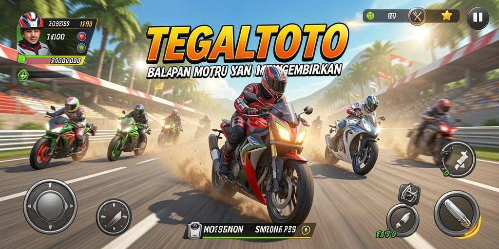 Gameplay seru dalam balapan motor di TEGALTOTO