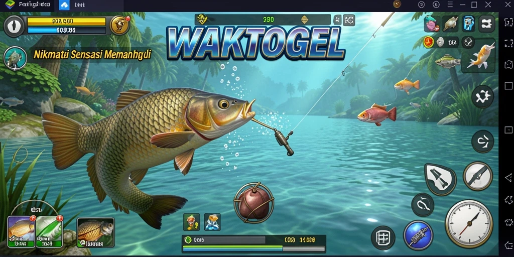 Tampilan gameplay memancing seru di WAKTOGEL.